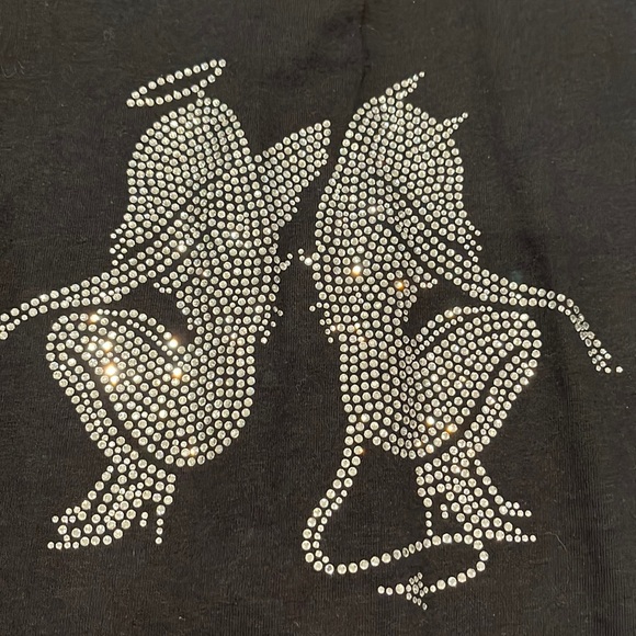 O-Mighty Devil & Angel Crystal💥 Rhinestone top - Picture 3 of 12
